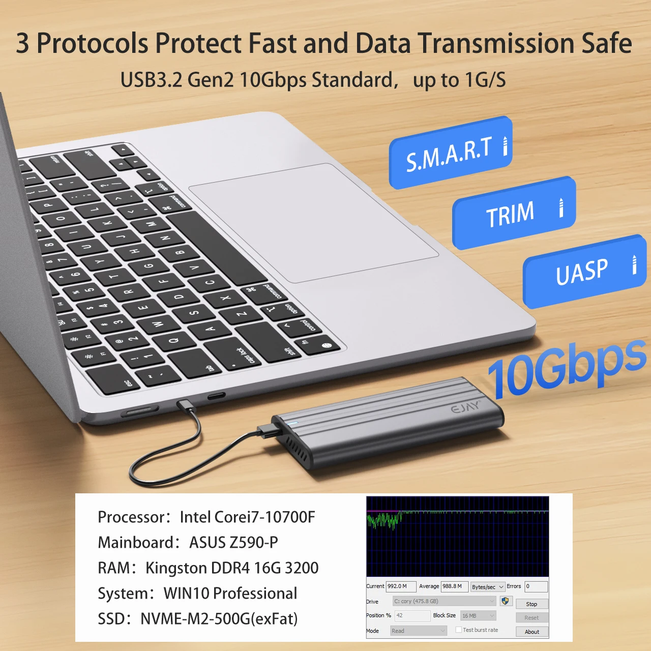 EJAY 10Gbps M.2 NVMe SSD Case  - огляд і ціна 8Tb M2 Nvme Ssd