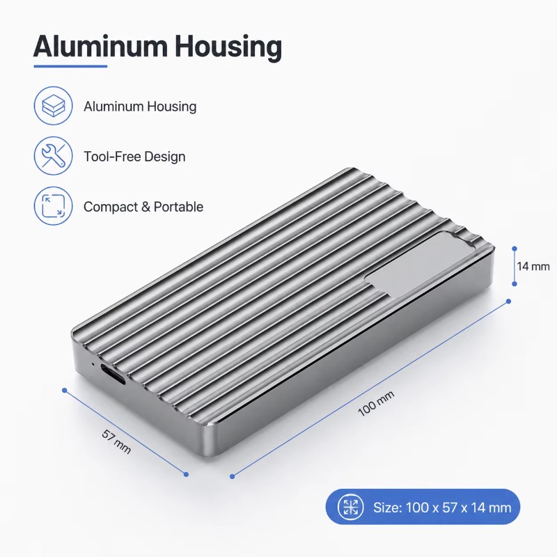 Aluminum M.2 NVMe SSD Enclosur - огляд і ціна Usb4 40Gbps External Ssd 8Tb